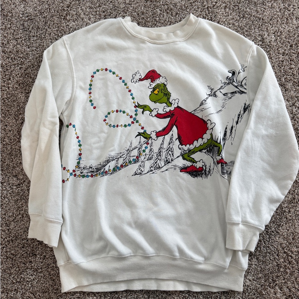 White Grinch Christmas Sweatshirt